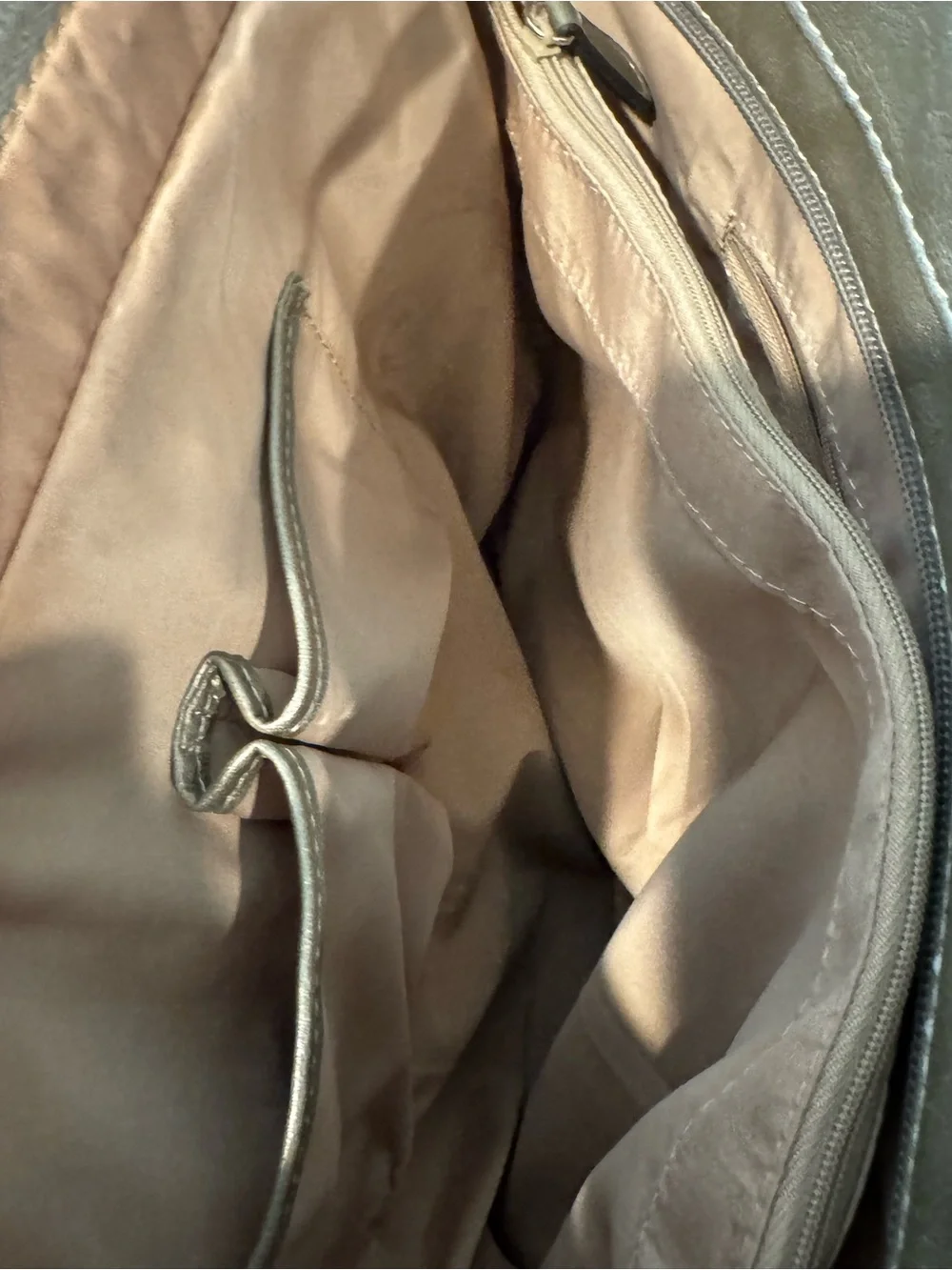 Nine West Metallic Pewter Silver Faux Leather Work Tote Shoulder Bag
